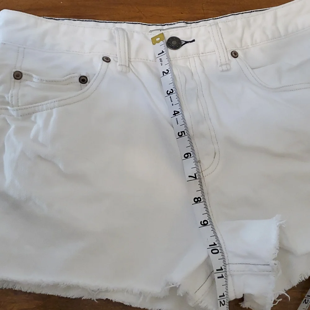 Free People White Button Fly Shorts